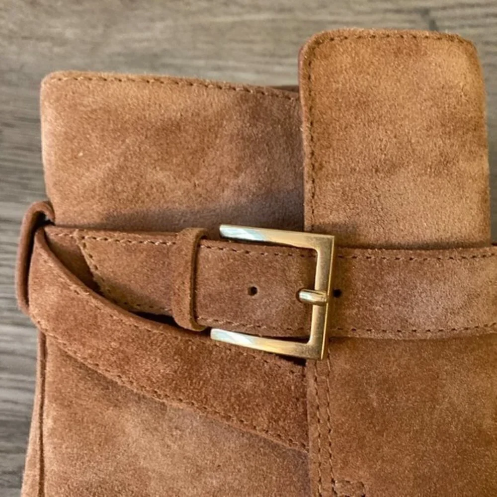 Tory Burch Brooke Ankle Suede Buckle Boot Size 7 NEW